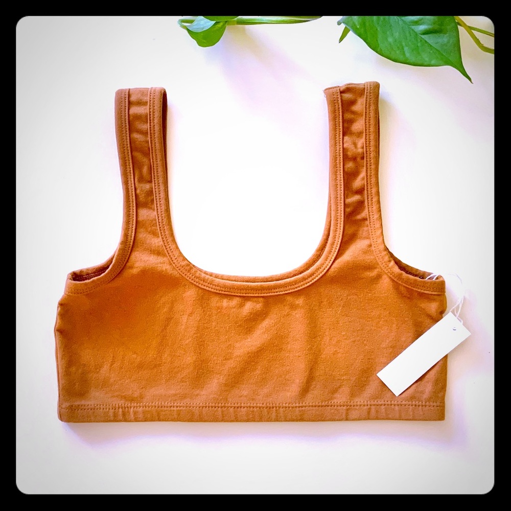 nwt arq wide strap bra, toffee, sz L 🧡🤎